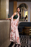 Off White Satin Glow Printed Silk Saree