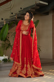 Red Zaria Bloom Gown Set