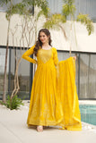 Yellow Zaria Bloom Gown Set