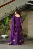 Purple Chinnon Gown-Dupatta Set