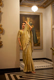 Golden Tissue Shimmer Saree with Zari and Sequin Lace