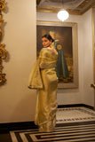 Golden Tissue Shimmer Saree with Zari and Sequin Lace