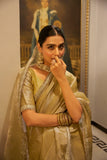 Golden Tissue Shimmer Saree with Zari and Sequin Lace