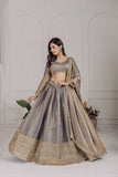 Elegant Grey Heavy Fendy Embroidered Lehenga Set